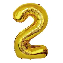 Globo de Número 2 32" Dourado