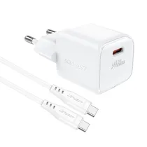 Cargador Acefast A77 Mini 30W USB-C Blanco Con Cable USB-C USB-C