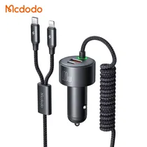Mcdodo CC-037 Cargador p/Auto USB-C/Lightning 120W Black