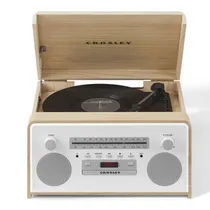Toca Disco Crosley Carter CR7024A-Na 7 En 1 Bluetooth/ CD/ AM-FM/ Aux/ 3.5MM (Caixa Feia)