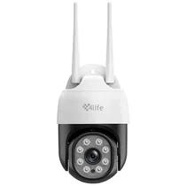 Câmera IP 4LIFE Falconview FLD4G-s 2.5K com Wi-Fi e Microfone - Branca/Preta