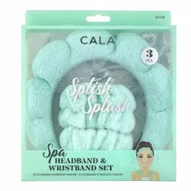 Kit de Fones de Ouvido e Munhequeiras Cala Spa Verde c/3