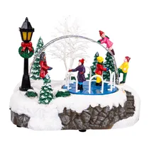 Adorno Parque Natalino com Luzes Carrossel Giratório 20CM