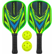 Kit Pickleball Iveinixun PK08032 Tília 2 Raquetes 2 Bolas Case Verde