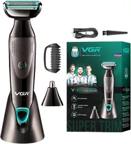 Recortadora de Pelo VGR V-601 2EN1 Body Groomer Negro/Verde