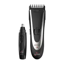 Aparador de Cabelo + Depilador Nasal Gama GCS544 / Recarregavel - Preto/Cinza