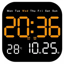 Satellite Reloj de Pared Digital AC-T6841 Orange