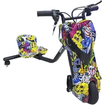 Triciclo Elétrico Hye Drift Car HYE-TR02 - 8.5" - Bluetooth - LED - Recarregável - Yellow Graffiti