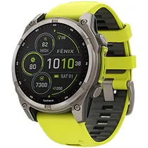 Relógio Smartwatch Garmin Fenix 8 Sapphire Solar - Titanium Amarelo (010-02907-21)