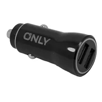 Carregador para Auto 2USB com Cabo iPhone 12V Negro