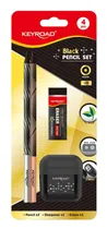 KR973269 Set de 2 Lapices Negro HB+1BORRADOR+1 Sacapuntas