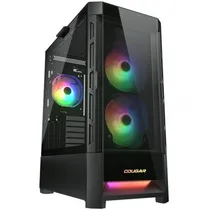 Gabinete Cougar Duoface RGB 3FAN Black Tempered Glass