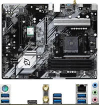 Placa Mãe Asrock AM4 B550 Phantom Gaming 4/ Ac HDMI/ Wifi/ USB3.2/ 2M.2/ DDR4/ ATX