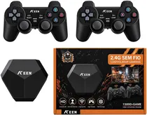 Console Game Stick Keen 2.4G Sem Fio Controlador Gamepad 15000+Game Preto (2 Controles)