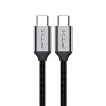 Cabo FTX USB-C Macho A USB-C Macho 2M - Preto / Cinza (CT-C160-PU31-CMCM2-AG2)