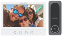 Kit Vídeo Porteiro Eletrônico Hikvision DS-KIS212 HD Tvi de 4 Fios (Caixa Feia)