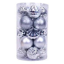 Bola de Natal com 21 Peças de 8 CM Prateadas