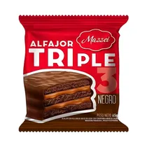 Alfajor Mazzei Triple Con Chocolate Negro - 65G