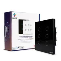 Ekaza Interruptor de Pared Smart EKAT-T3074-6PZ Black