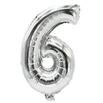 Globo de Número 6 32" Prateado