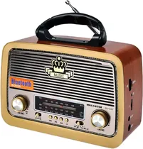 Radio Portatil Mega Star RX2154BTG AM/ FM/ USB/ BT/ Tfcard/ Linterna Brown Gold
