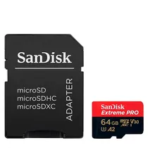 Cartão de Memória Micro SD 64GB Sandisk Extreme Pro 200-90MB U3 4K