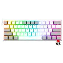 Teclado Gamer Mecânico Redragon K617-RGB Fizz Mini USB / Red / Inglês - Branco / Cinza