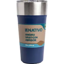 Copo Térmico Nativo Angiru com Abridor - Azul 473ML