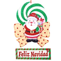 Enfeite de Natal Pendurado Papai Noel Feliz Natal 33CM