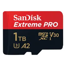 Memoria Micro SD 1TB Sandisk Extreme Pro 200-140MB U3 4K c/Adap (SDSQXCD-1T00-GN6MA)