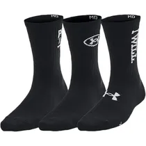 Meias Under Armour Masculino Essential Mid Crew M Preto 3 Pares - 1382942-001
