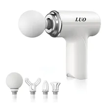 Mini Massageador Eletrico Corporal Muscular Portatil Luo LU-4983 / 5V / com Acessorios / Recarregavel - Branco