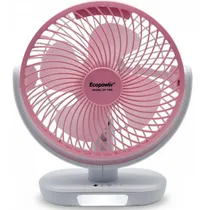 Ventilador de Mesa Ecopower EP-V009 6" 3VEL/3PAS/Recarregável/Bivolt - Rosa