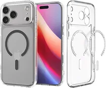 Case Spigen para iPhone 18/17 Pro Crystal Hybrid ACS09632 Clear Graphite (Magfit)