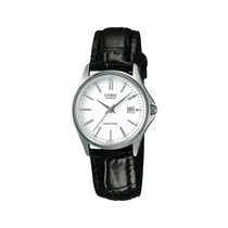 Relogio Casio LTP-1183E-7ADF Analógico - Silver/White/Black Leather
