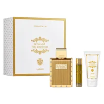 Kit Perfume Lattafa The Kingdom Gift Set Eau de Parfum Masculino 100ML + Perfume de Viagem + Shower Gel 100ML