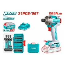 Parafusadeira de Impacto Total TOSLI240966 – Encaixe 1/ 4" / 285NM / com 2 Baterias / 4AH