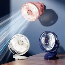 Mini Ventilador de Mesa LED Cores Diversas 5V