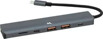 Hub USB-C Mtek DS-61TC 6 Em 1 USB 3.2 - Cinza