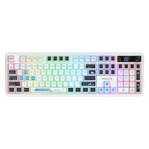 Teclado Gamer Redragon Volcano Pro K526WB-Pro-SP RGB Sem Fio - Branco e Preto