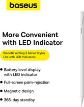 Pendrivecil Baseus Smooth Writing 2 Series P80015802213-02 LED/ Magnetico/ Palm/ Tilt/ Ios White