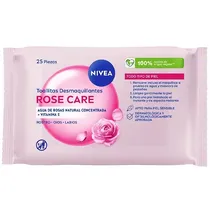 Lenço Demaquilante Nivea Rose Care - 25 Unidades
