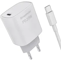 Cargador Ecopower EP-7050 USB-C/USB-C 20W - Blanco