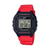 Casio Reloj Masc W-218H-4BVDF Rojo/Negro + Estuche