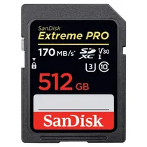 Cartão de Memória SD Sandisk Extreme Pro 512GB 170MBS - SDSDXXD-512G-GN4IN