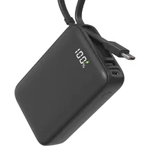 Carregador Portatil Powerbank Mox MO-PB1020 / 25W / 10000MAH / USB-A / USB-C / com Cabo Embutido USB-C - Preto