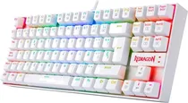 Teclado Redragon Kumara K552W-RGB Switch Blue RGB Ingles/White