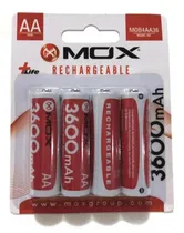 Pilha Recarregavel Mox AAA 3600MAH com 4