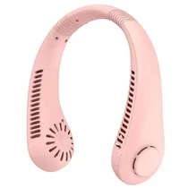 Ventilador de Pescoço Portatil Hengda YQ10510 / 3 Velocidades / 5W / Recarregavel - Rosa
