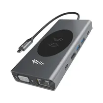 4LIFE Hub FL13V USB-C 13 En 1 Wireless Charging 15W Space Gray